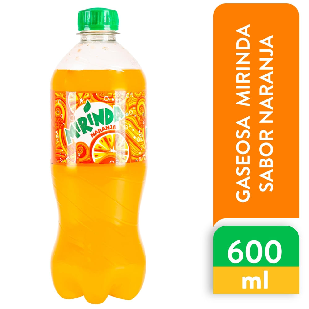 Gaseosa Mirinda Sabor Naranja Pet 600 ml