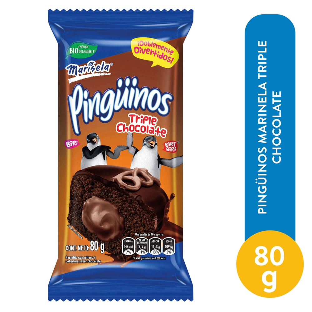 Pinguinos Marinela Triple Chocolate - 80 g