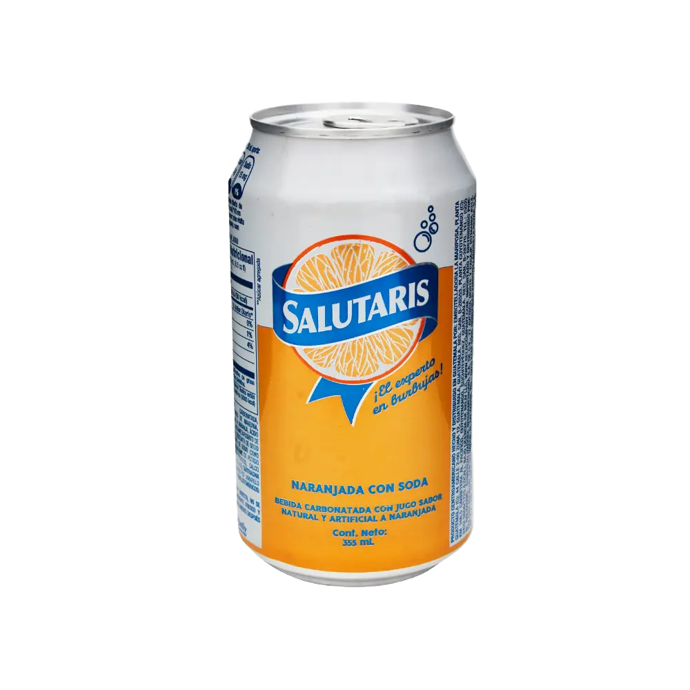 Salutaris Con Jugo Sabor Naranja 355 mL Lata