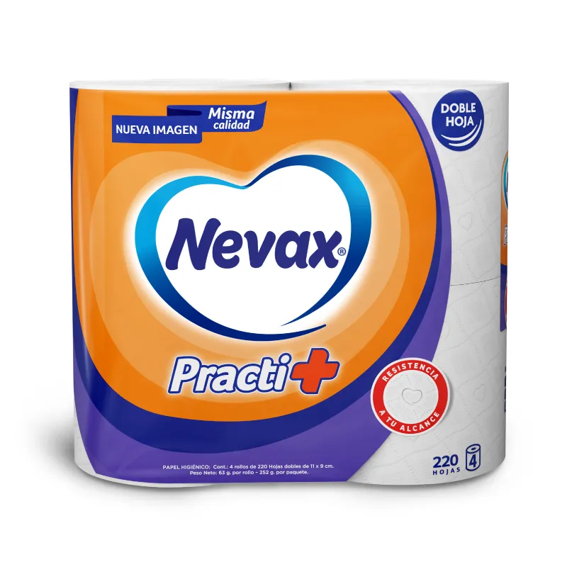 papel higiénico Nevax doble hoja 4 rollo