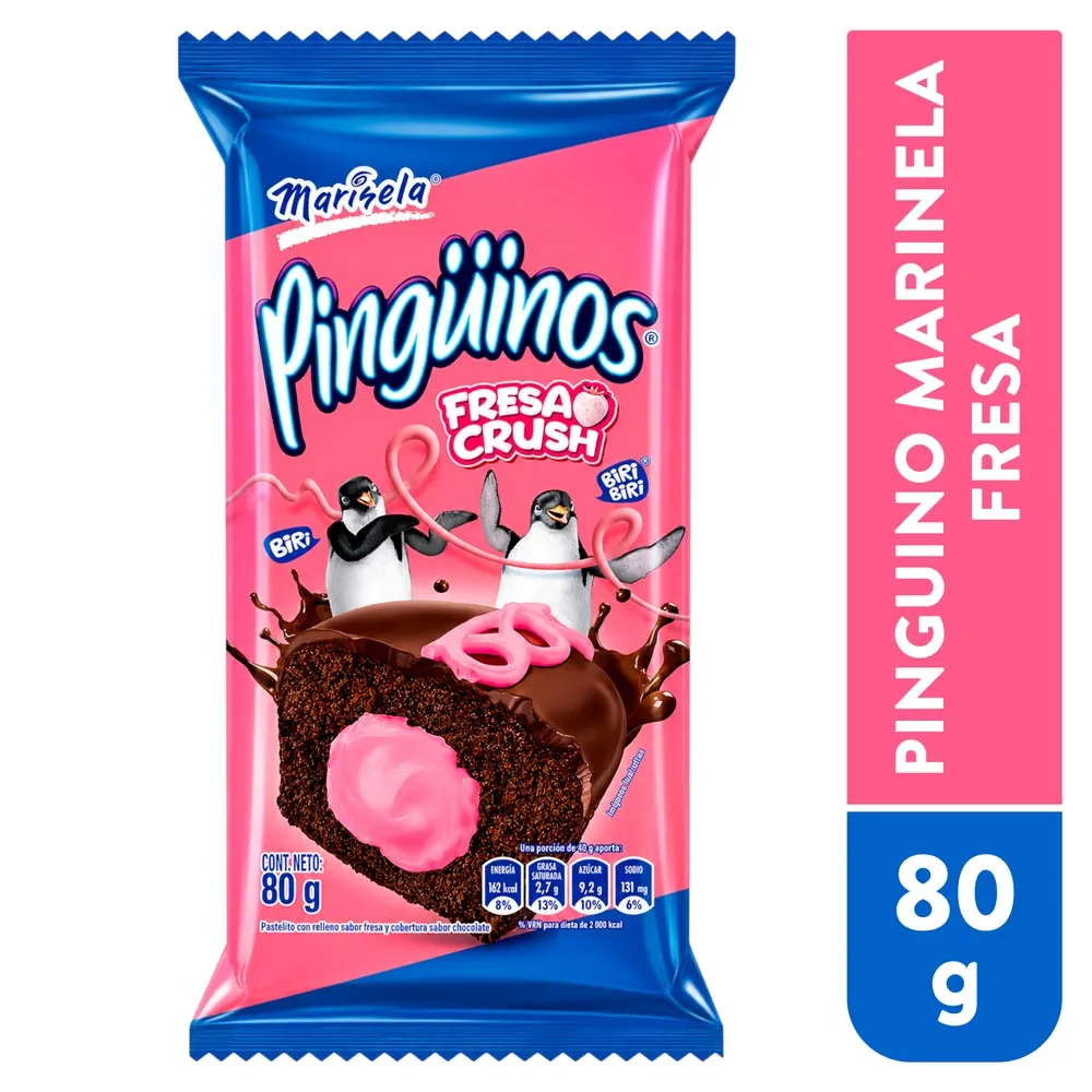Pastel Marinela Pinguino FRESA CRUSH 2 Uds - 80 g