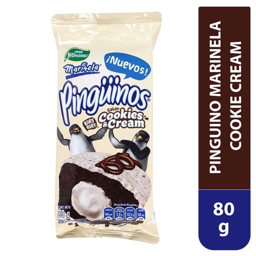 Pinguinos Marinela Cookies y Cream - 80 g