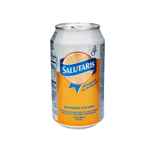 Salutaris Con Jugo Sabor Naranja 355 mL Lata